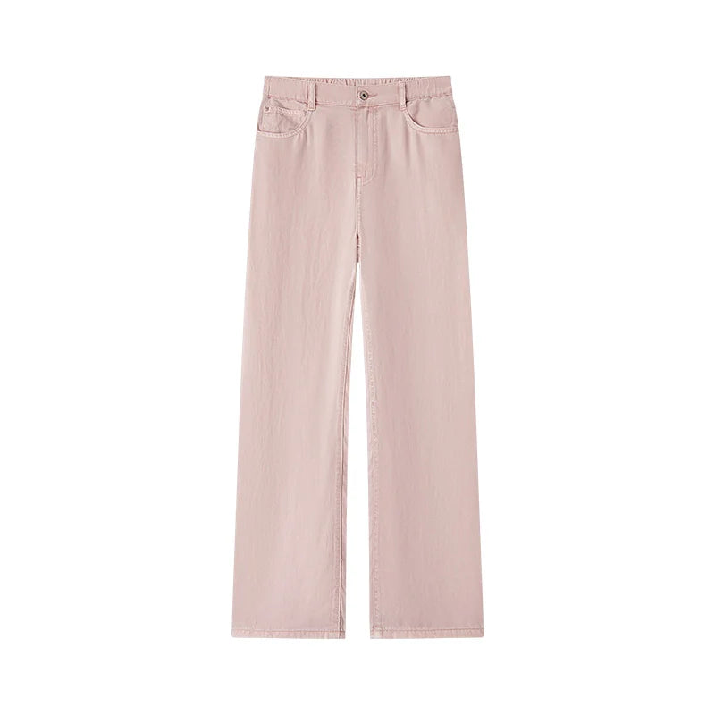 Semir Jeans Women Elastic Waist Long Trousers 2025 New Summer Version Cool Feeling Wide-leg Trousers