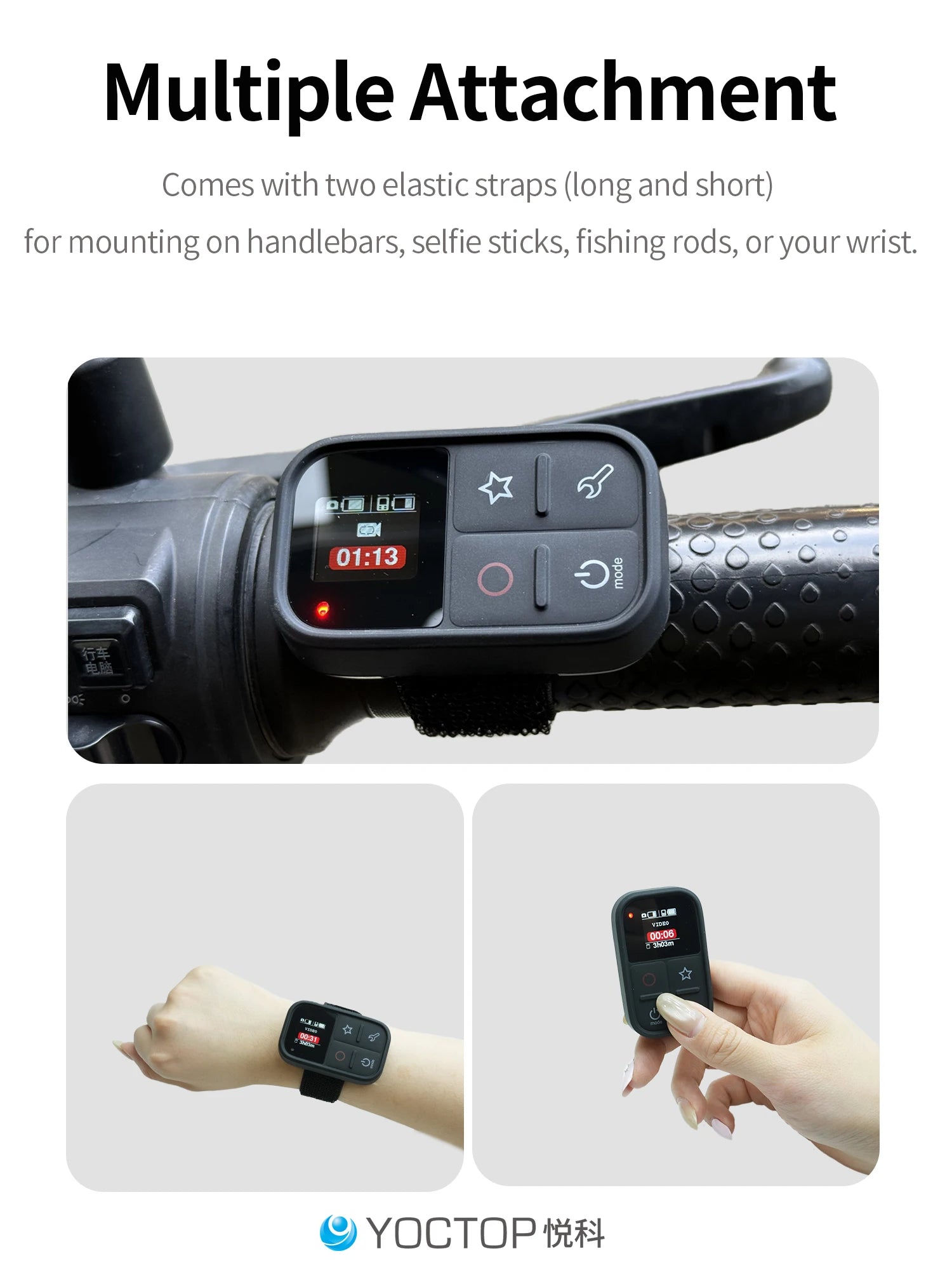Action Camera Waterproof Bluetooth Remote Control for DJI Action 6/4/5 Pro/OSMO 360X3/X4/X5Go3/Go3s/ With LCD Screen Display