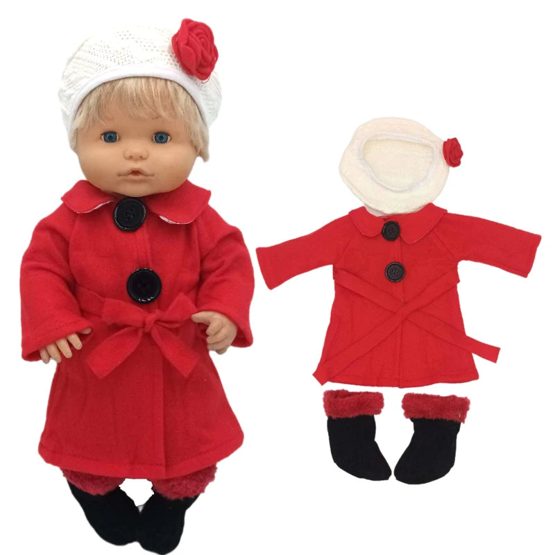 for 16" Nenuco Doll Winter Vest Coat Pants Hat Shoes Ropa Y Su Hermanita 40cm Baby Dolls Clothes Children Gift Toys Girl's Gifts