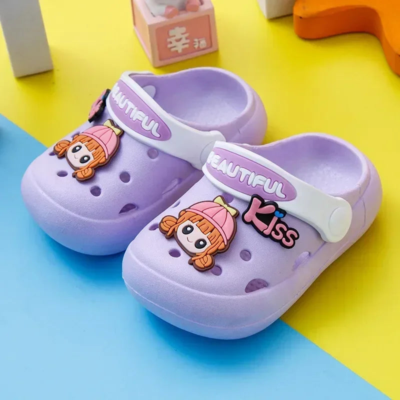 Summer New Baby Slippers Indoor Non-slip Soft Bottom Comfort Fashion Cute Children's Hole Shoes Boys Girls Kid Outdoors Sandals