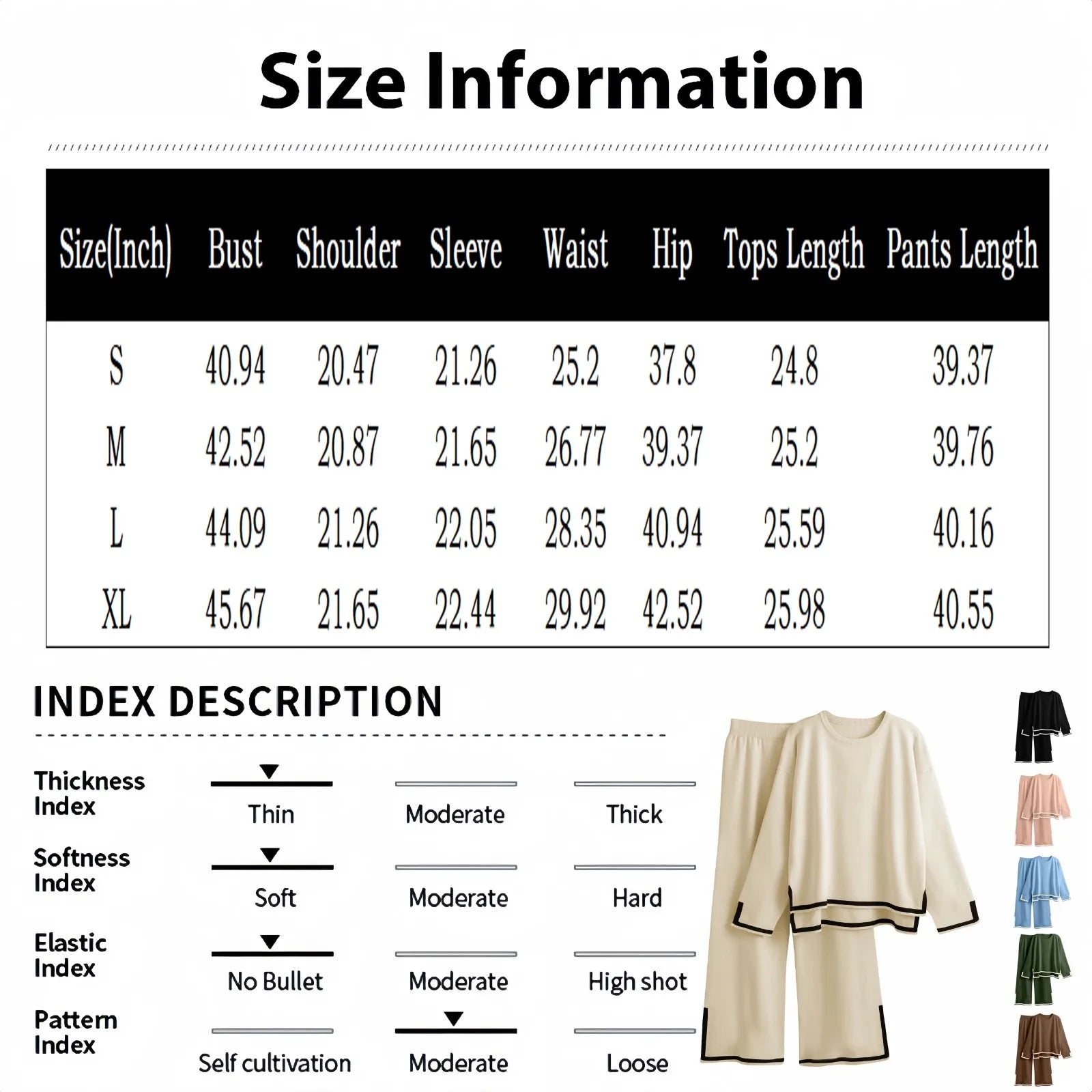 Knitted Women's Trousers Suit Two Piece Set Solid Color Winter Loose Long Sleeve Knitwear Flare Pants Sets Female Casual Suits