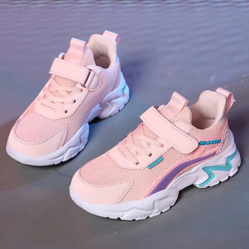 Kids Casual Pink Girls Shoes Breathable Mesh Sneakers Summer Student's Children Boys Sport Walking Footwear