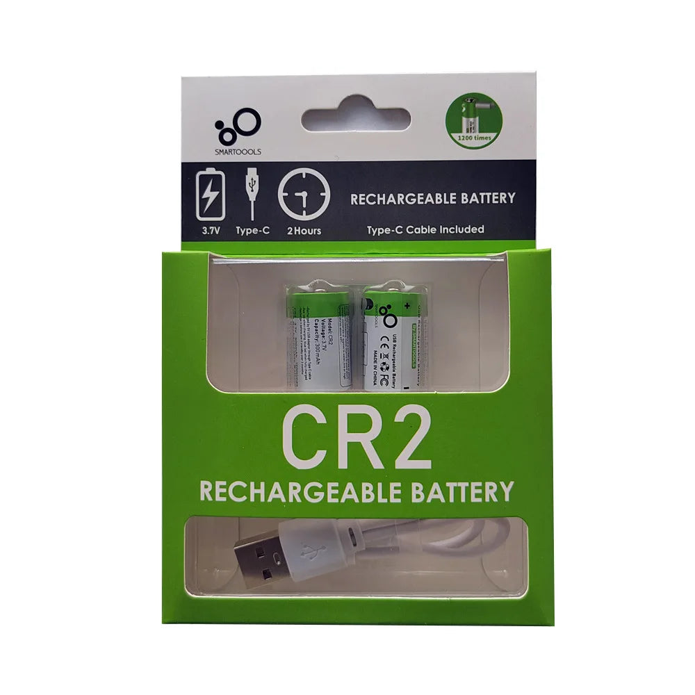 3.7V CR2 Usb Rechargeable Battery Camera Range Finder Disc Brake Lock Sp-1 Printer Wait  Lithium Battery Pilas