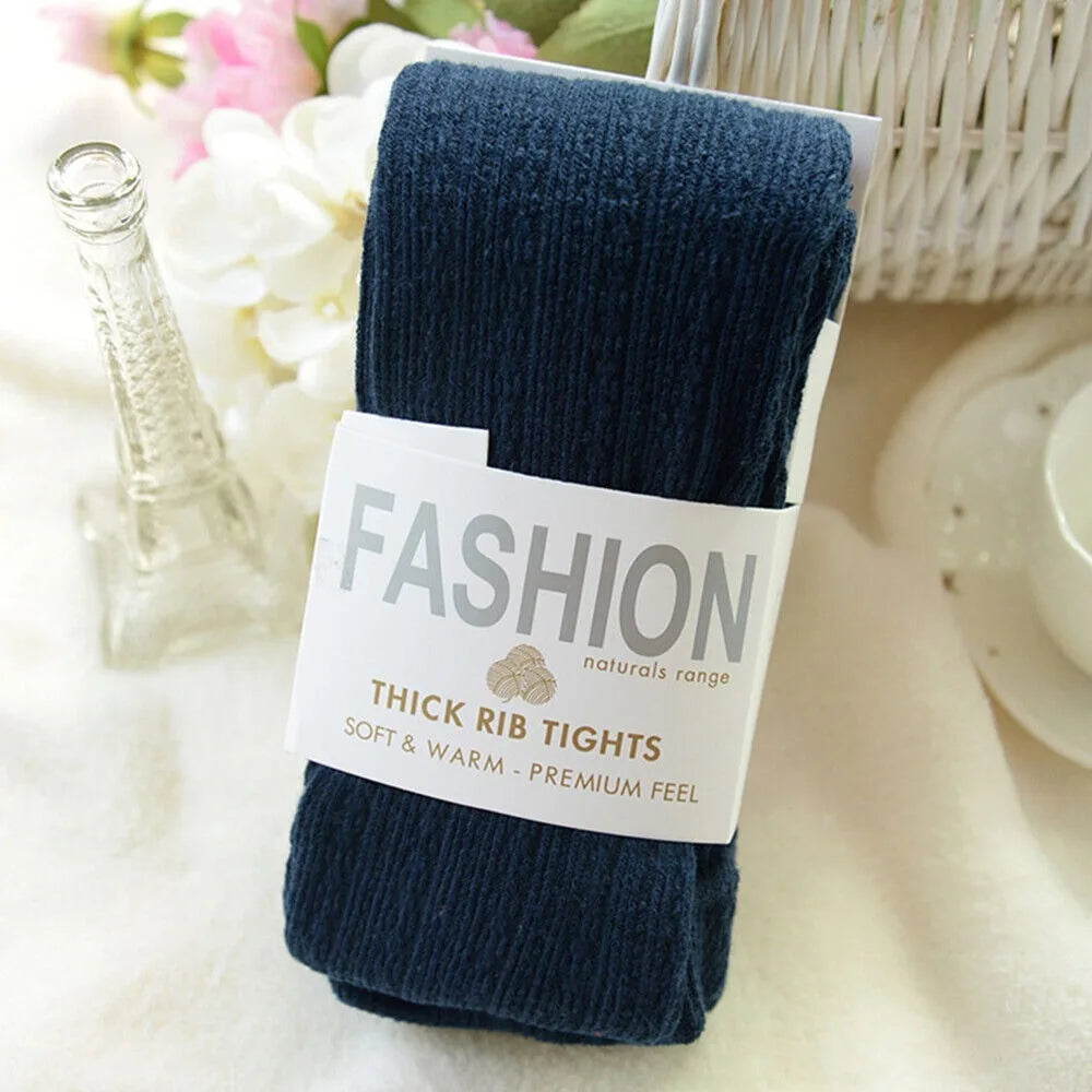 Women Thermal Knitted Footed Tights Warm Breathable Cotton Pantyhose Winter High Stretch Stockings High Quality
