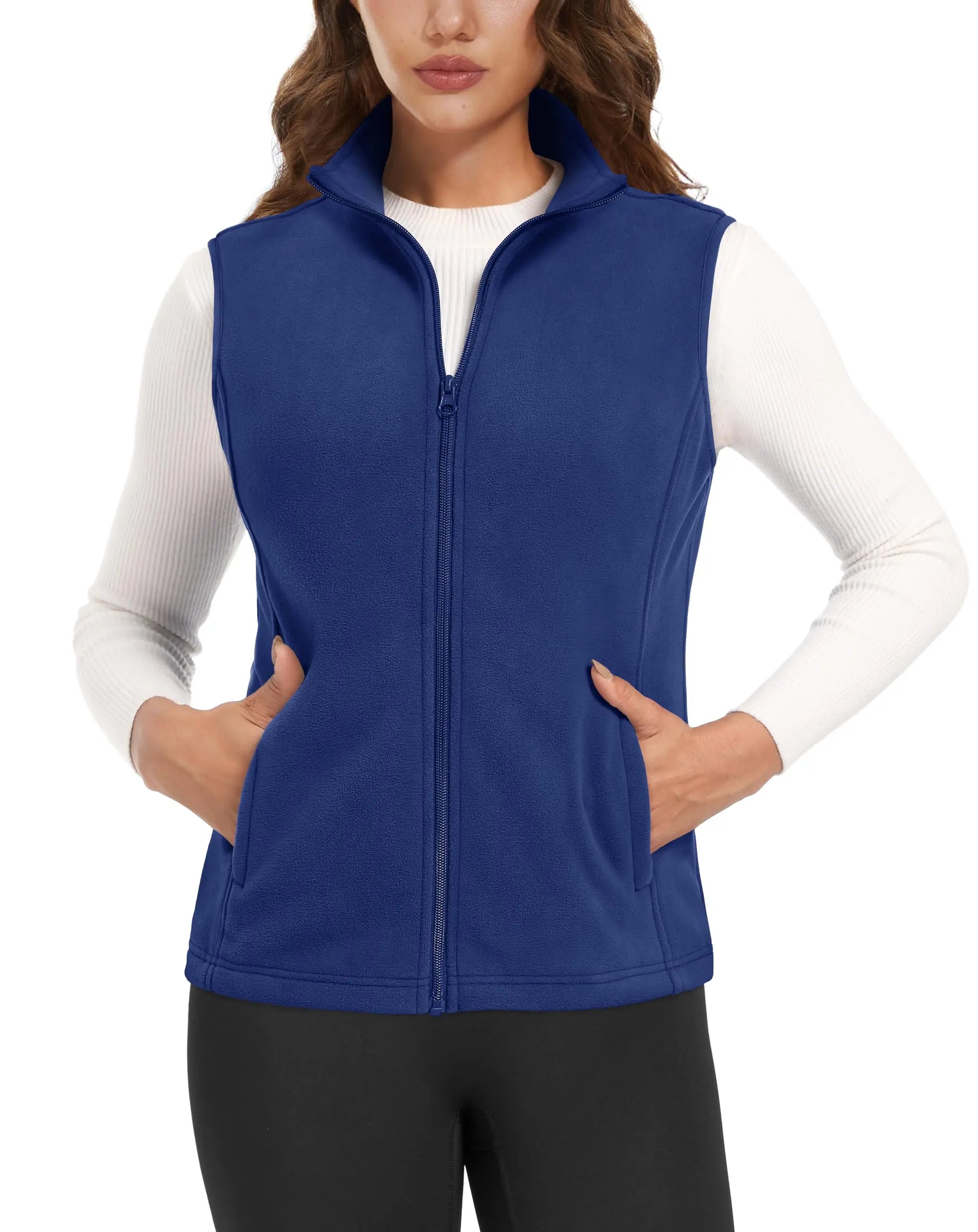 TACVASEN Autumn Winter Soft Warm Vest Womens Fashion Fleece Sleeveless Jacket Lightweight Outdoor Casual Zipper Front Waistcoat