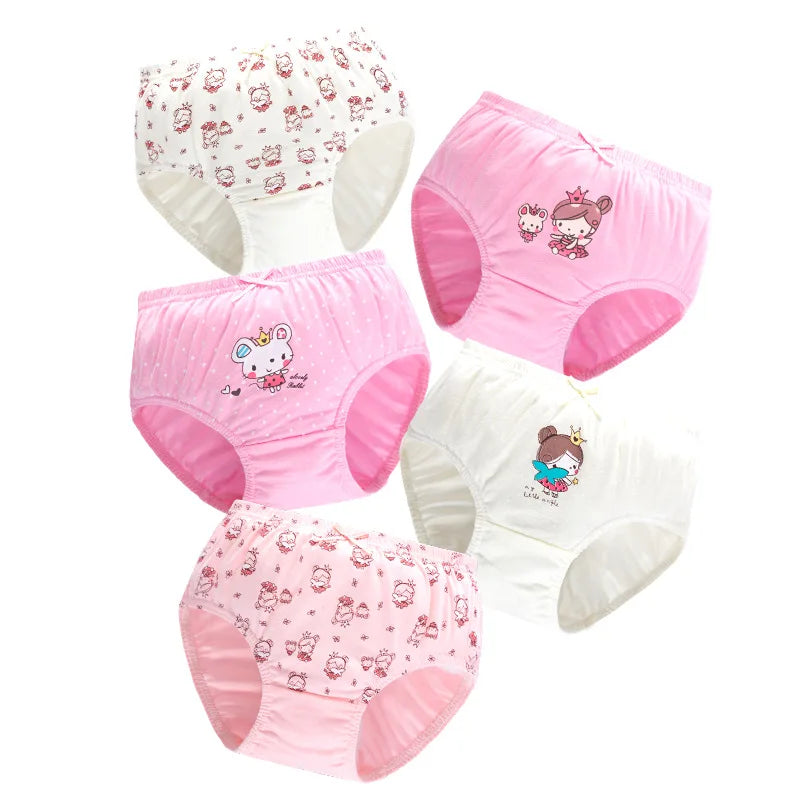5 Pieces/Set Princess Cartoon Kids Panties For Girls Queen Elsa Patterns Girls Briefs Pure Cotton Children Underwear Soft Panty