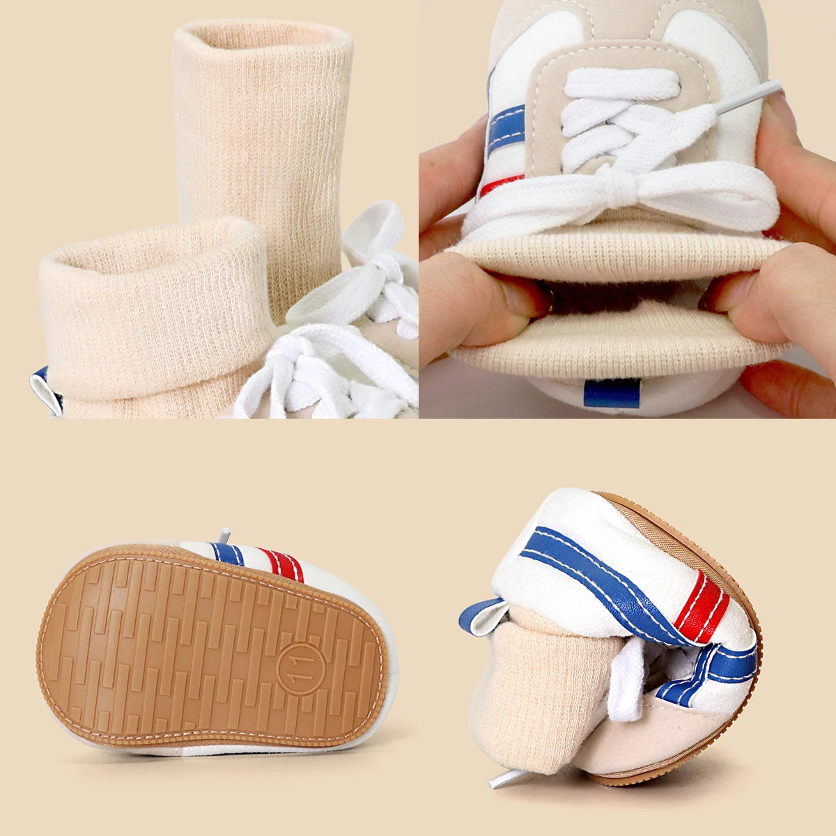 Baby Sock Shos Autumn and Winter Baby Girls Boys Ankle-covered Style 0-1 Year Old Anti Slip Fashion Design Newborn Infant Shoes