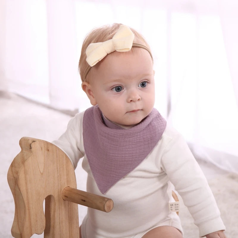 5Pcs/1pc Baby Infants Feeding Bib Soft Pure Cotton Bandana Muslin Absorbent Saliva Towel Toddler Scarf Newborn Burp