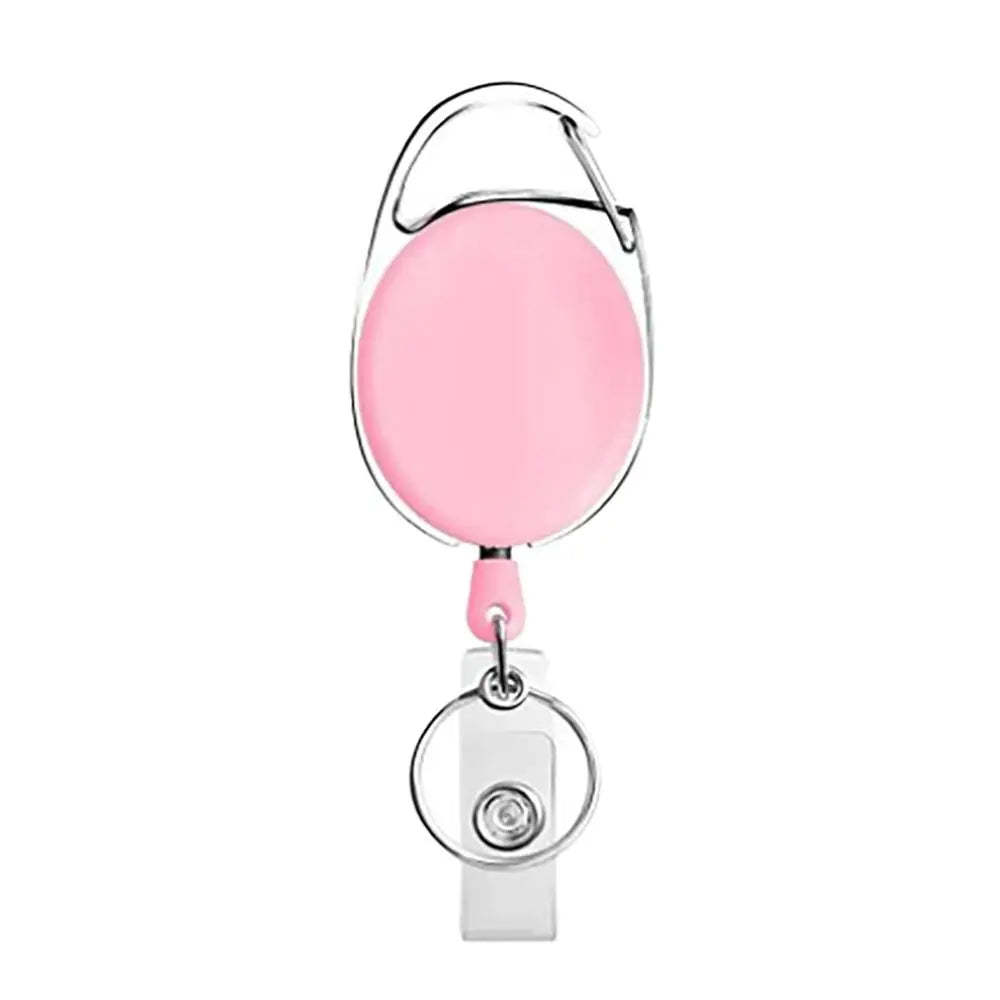 Belt Rope Office Lanyard Clip Keychain Name Tag Holder Keyring ID Card Key Ring Cord Reel Retract Pull Key Chain Badge