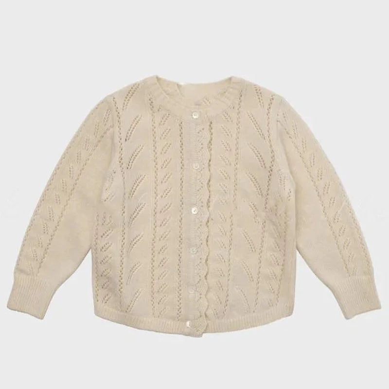 Lou 2025 Autumn Kids Blouse Top Warm Knit Sweaters Cardigan Winter Down Coat Outwear Floral Girl Casual Pant Clothing