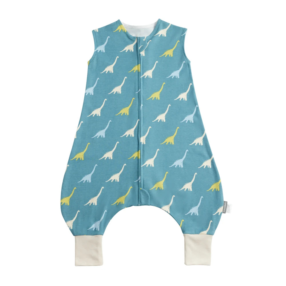Bib-Style Sleeping Bag With Split Legs Single Layer All-Cotton Lightweight To Keep Baby Cool In Spring And Autumn