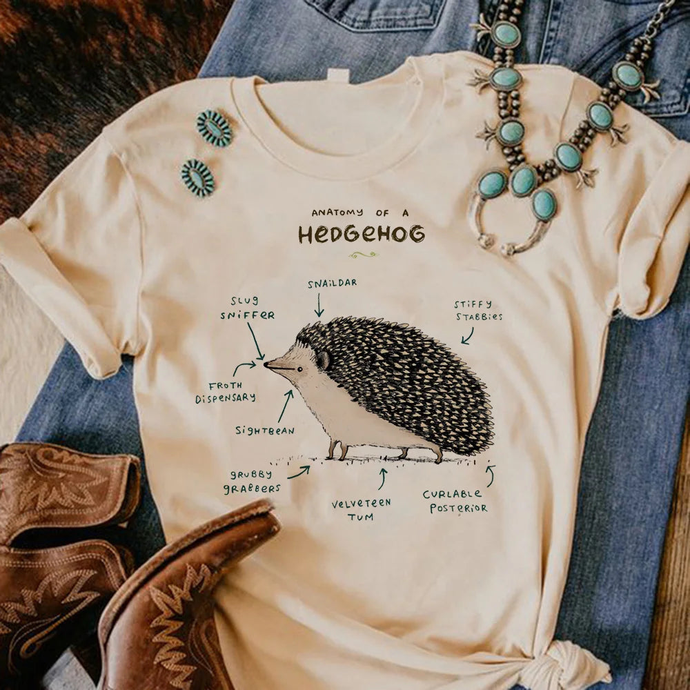 Hedgehog top women anime streetwear graphic top female comic y2k clothes