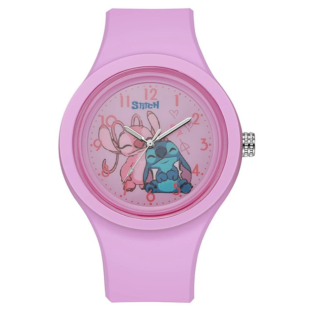 Stitch Boy and Girl Cartoon Children's Watch Fashion Student Watch Quartz Dial Silicone Sports Strap Holiday Gift