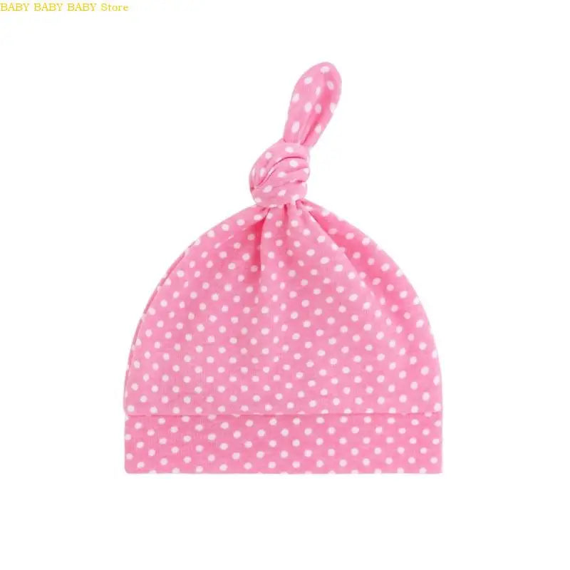 Q81A Elastic Baby Knotted Hat Comfortable Stretchy Newborns Fetal Caps Breathable Brimless Design for Kids 0 to 24 Month
