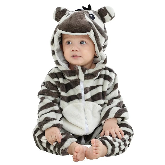 MICHLEY New Easter Rabbit Baby Rompers Winter Hooded Flannel Toddler Infant Clothes Overall Bodysuits Jumpsuit Costume For Kids