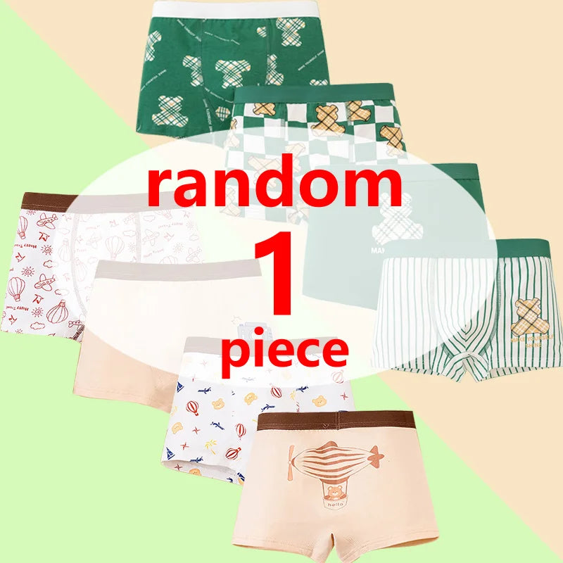 1/4/8 Pcs Boys Boxer Briefs Kids Cotton Underwear Breathable Baby Underpants Teenager Cartoon Print Children Panties 2025 New