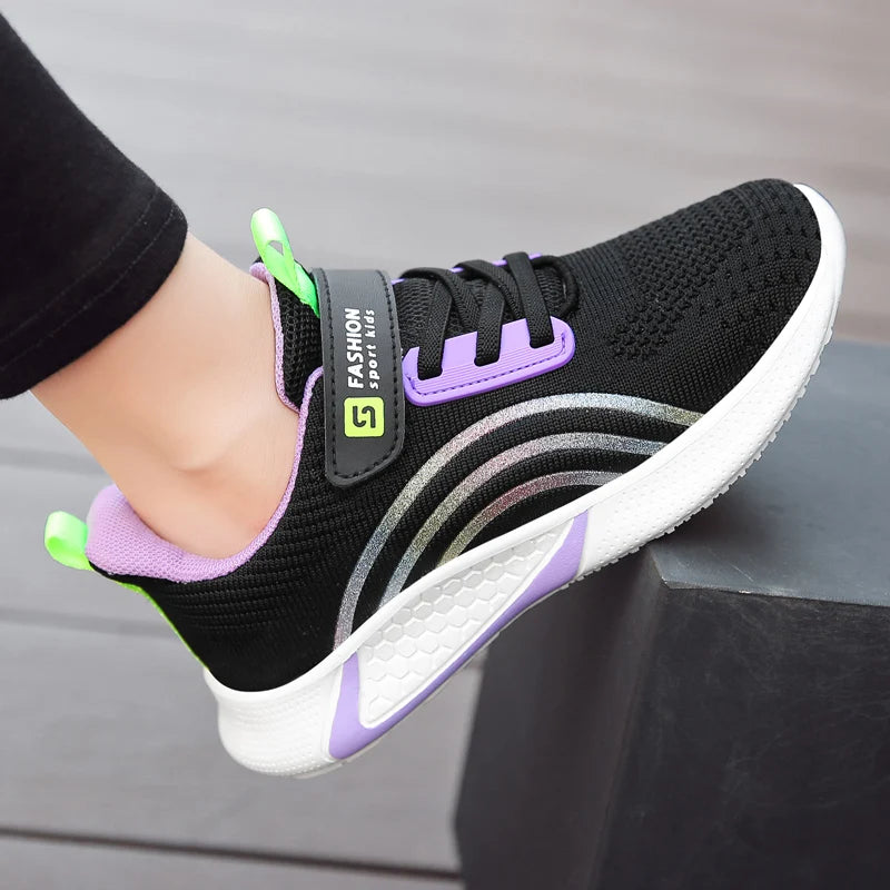 Spring Autumn Kids Shoes Baby Girls Children's Casual Sneakers Breathable Soft Anti-Slip Walking Running Sports Shoes Size 26-38