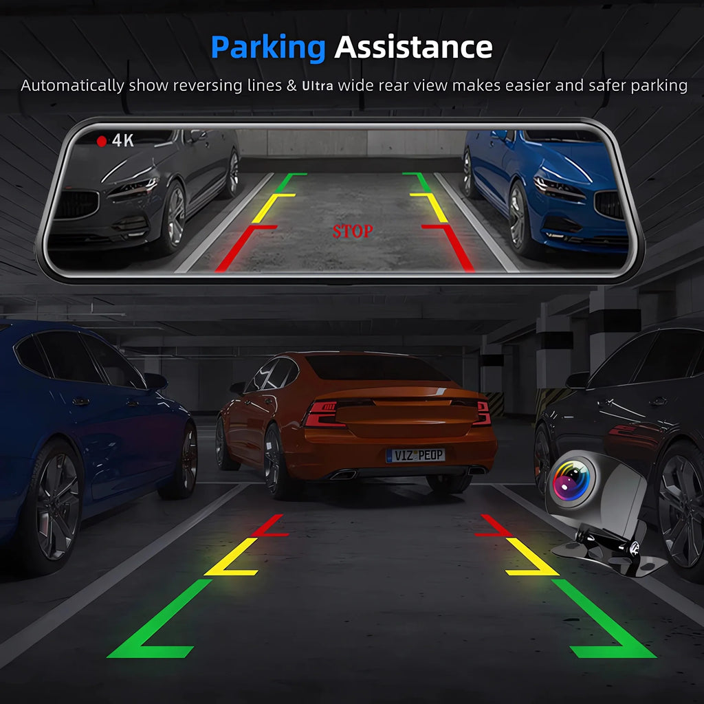 10" Dash Cam 4K 2160P GPS WIFI Car Dvr Mirror Dual Lens Dashcam IPS Screen Car Camera Drive Recorder Stream RearView Mirror