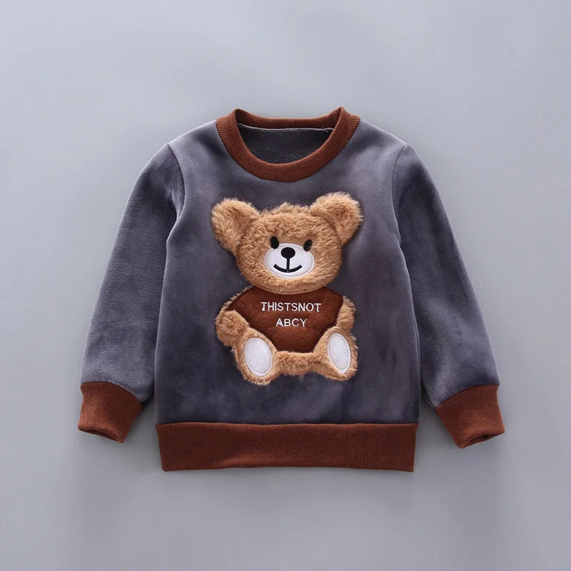Boys Cute Animal Print Suits Girls Spring Autumn Hooded Outerwear Tops Pants 3Pcs Children Outdoor Comfort Casual Clothes Sets