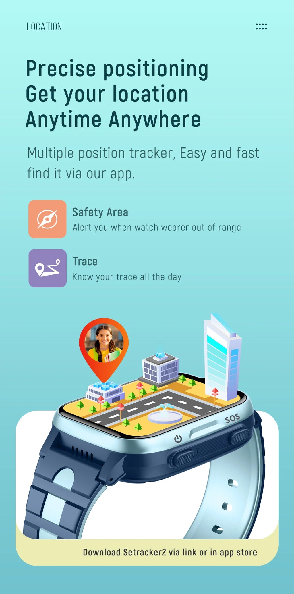 Kids Smart Watch for Children 4G Sim Card SOS Phone Call GPS Positioning WiFi 850mAh 1.69 Inch Waterproof Footprint Tracker K15H