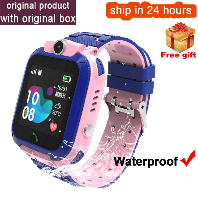 Children Smart Watch SOS Phone Watch Q12 Smartwatch Camera With Sim Card Waterproof IP67 Kids Gift For IOS Android