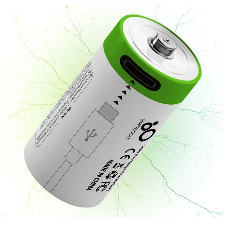 3.7V CR2 USB Recargable Batería, Pilas Recargables Tipo-C, para Cámara, Telémetro, Cerradura de Freno, Impresora SP-1