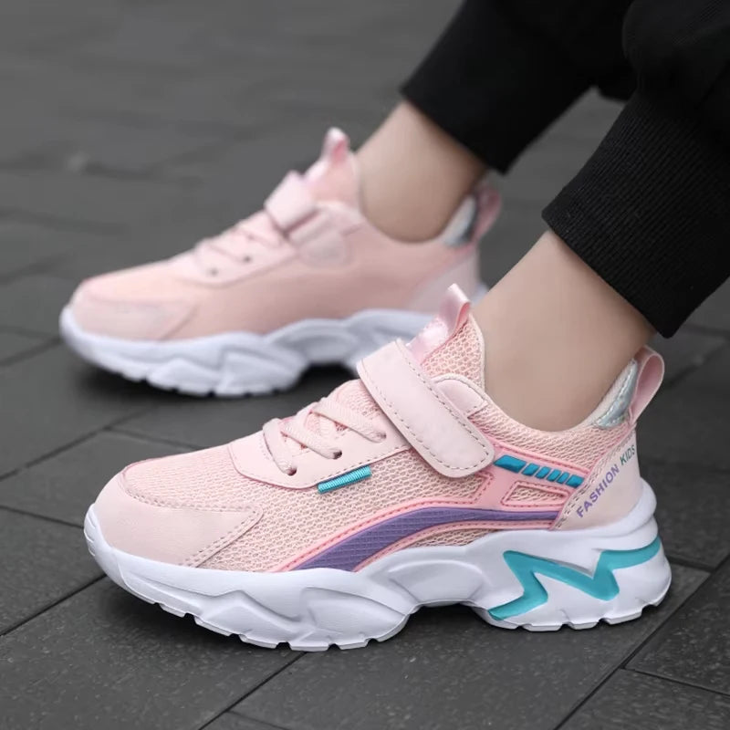 Kids Casual Pink Girls Shoes Breathable Mesh Sneakers Summer Student's Children Boys Sport Walking Footwear