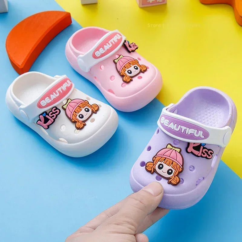 Summer New Baby Slippers Indoor Non-slip Soft Bottom Comfort Fashion Cute Children's Hole Shoes Boys Girls Kid Outdoors Sandals