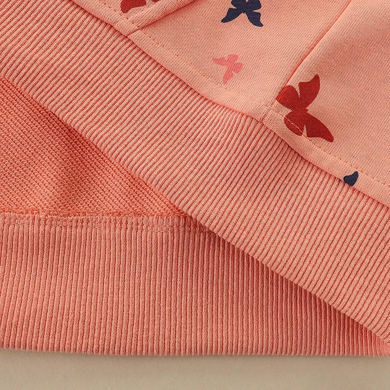 Little maven Autumn Spring Girls Zipper Hoodies Cartoon Butterfly Sweatshirt Jacket for Kids Clothes Children's Clothing