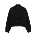 HH Vintage Women Soft Cropped Bomber Jacket 2023 Female Autumn Winter Woolen Cloth Jacket Woman Fashion Short Coats