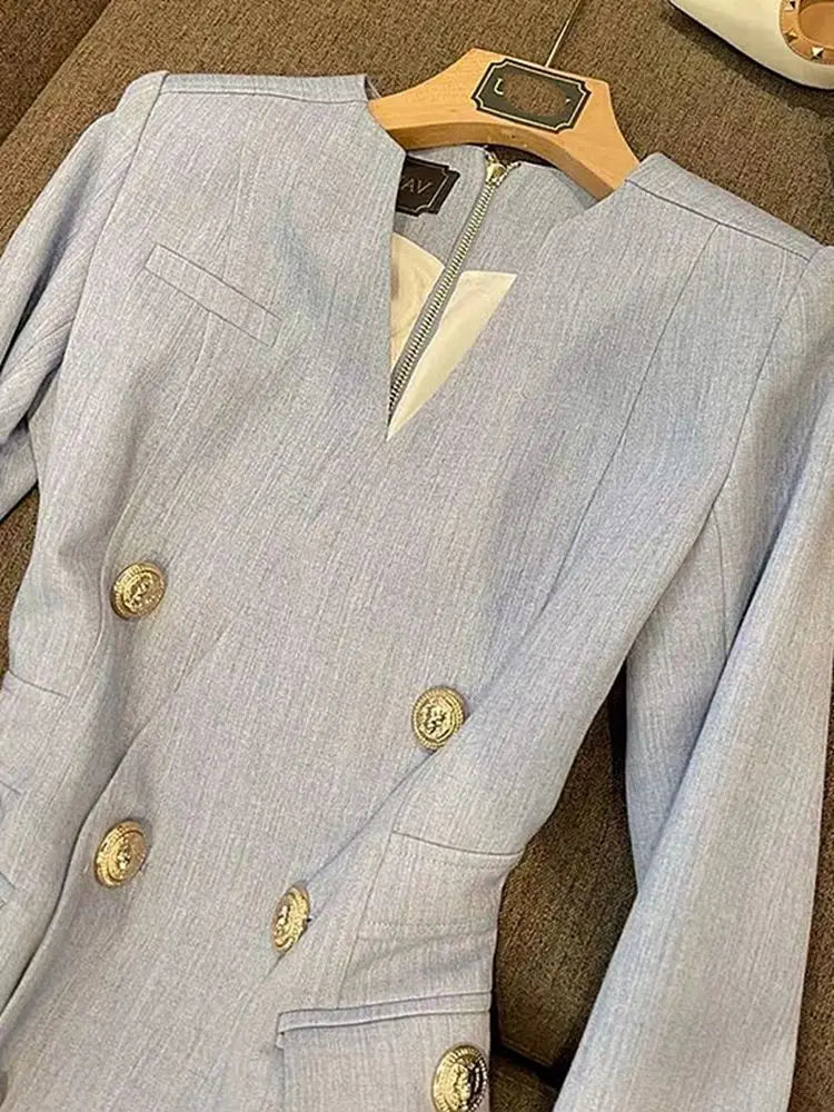 2025 Autumn Professional Dress Small Fragrant Elegant Blazer Design High-end Feel Slimming Waist Cinching Suit Skirt for Women