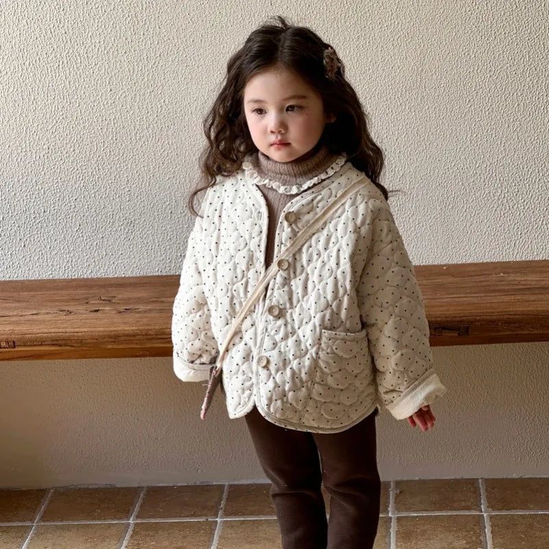 Korean New Thickened Girl Winter Cotton Coat for Baby Girls Warm Cotton Jacket Girls Children's Autumn Winter Thick Cotton Coa