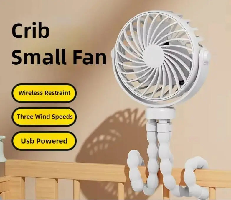 Multi Function Baby Stroller Fan Outdoor Flexible Tripod Clip Fan Usb Rechargeable Mini Portable Octopus Fan For Car Seat Crib