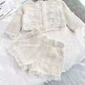 Girls Tweed Outfit Toddler Autumn Clothes Set Fall Boutique Kids Clothing Female Children Set Baby Top And Bottom Two Piece Set