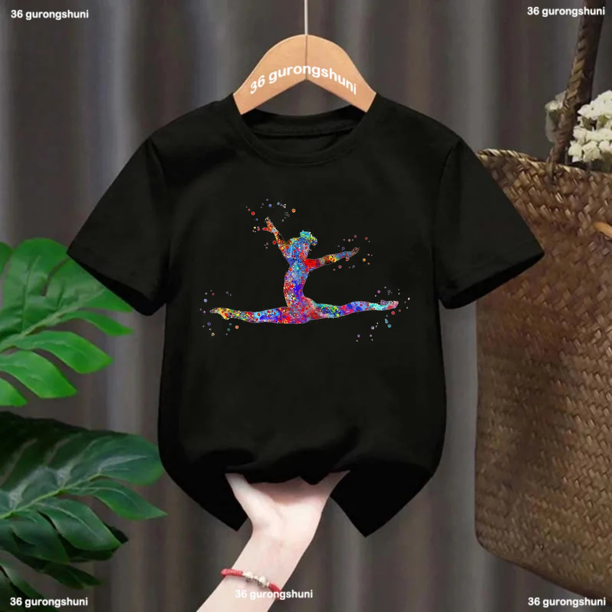 t-shirt for girls Gymnast Tshirt Rhythmic Gymnast Tshirts Custom name Fashion Harajuku Girls Pink Tops Summer Kids Tshirts