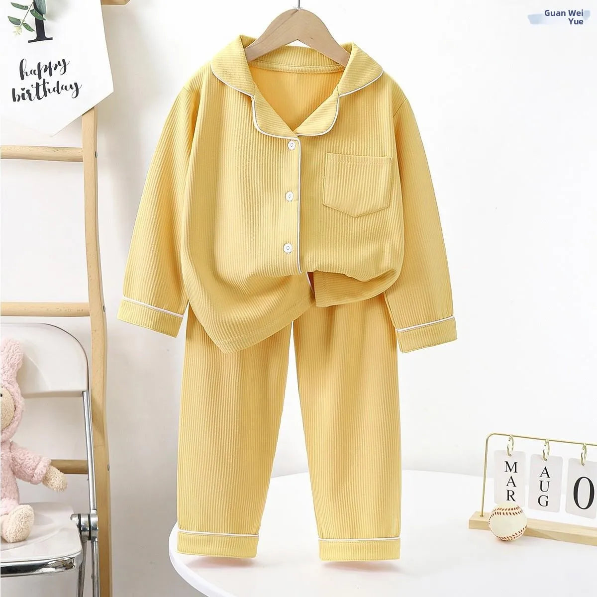 New Arrival Children's Sleepwear Long Sleeve Home Clothes Set for Boys And Girls Soft Breathable Polyester Fiber Harlan Pants