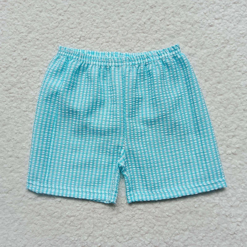 Wholesale Children Toddler Summer Seersucker Shorts Clothing Kids New Matching Baby Boy Girl Clothes