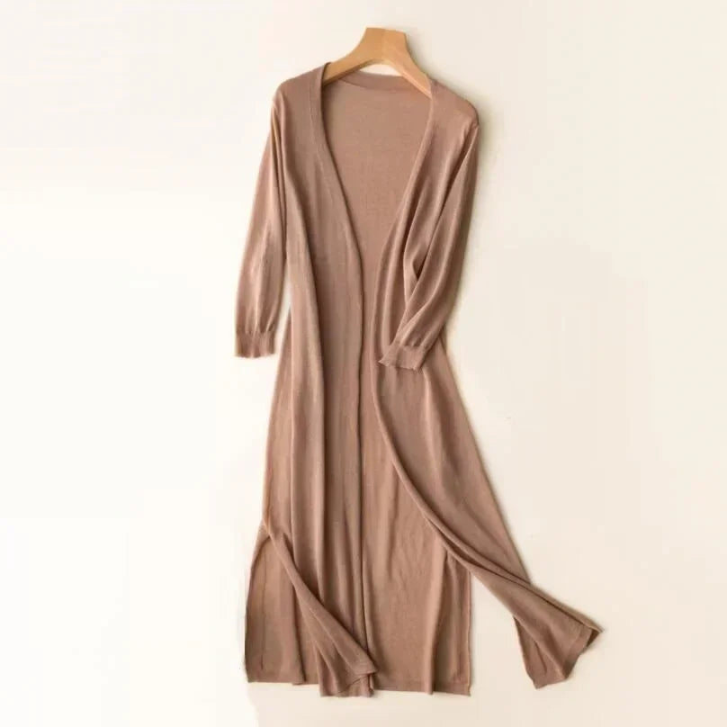 Hot Spring Summer Sun Protection Clothing Women Long Cardigan Female Knitted Sweater Women Coat Jacket Ladies Shawl Outerwear