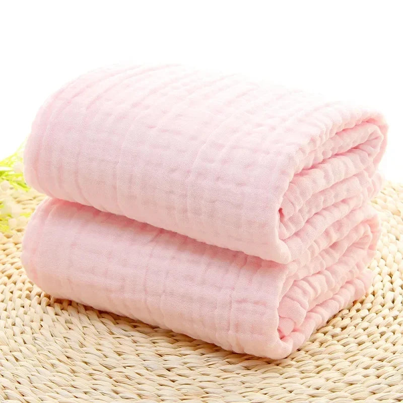 6 Layers Baby Bath Towel Kids Swaddle Wrap Bedding Pure Cotton Bubble Muslin Blanket Infant Gauze Receiving Blanket 105*105cm