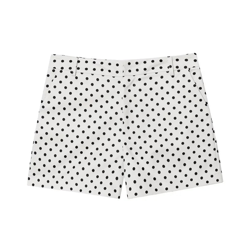 MUJER Polka Dot Mini Shorts for Women Fitness Bermuda Shorts Woman High Waist Short Women's Shorts Sets Holiday Casual Shorts