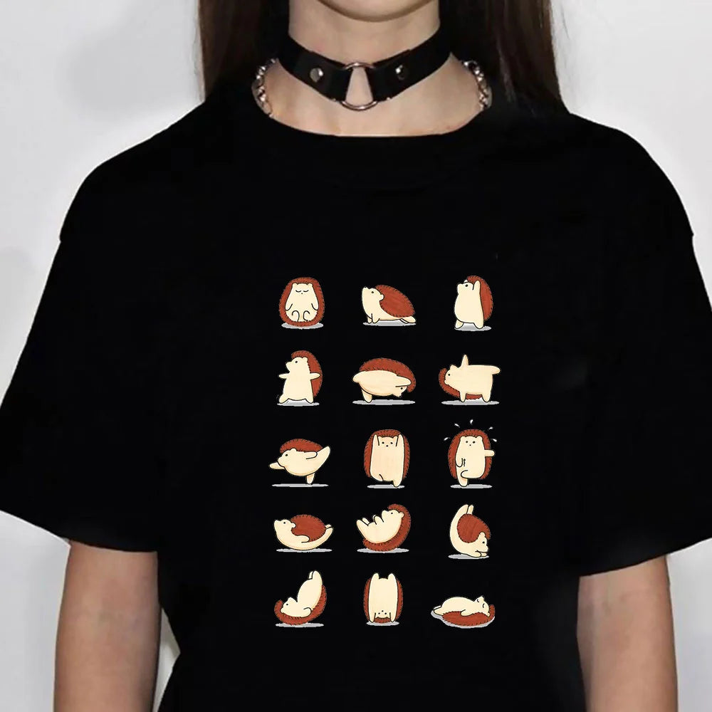 Hedgehog top women anime streetwear graphic top female comic y2k clothes