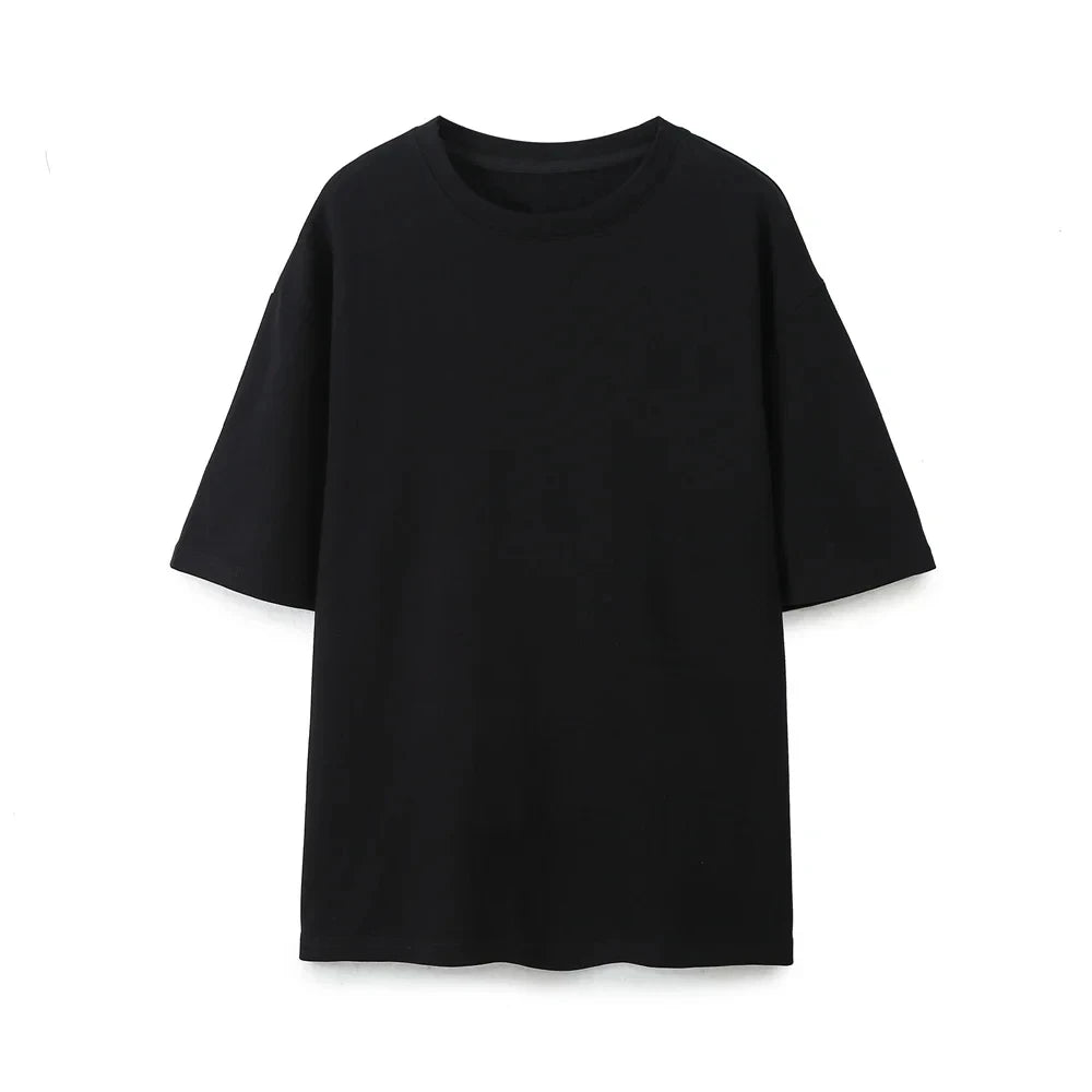 HH Summer Women Basic T-shirt Casual Cotton O Neck Short Sleeve Shirts High Quality Solid Color Top Female Fashion Loose Top