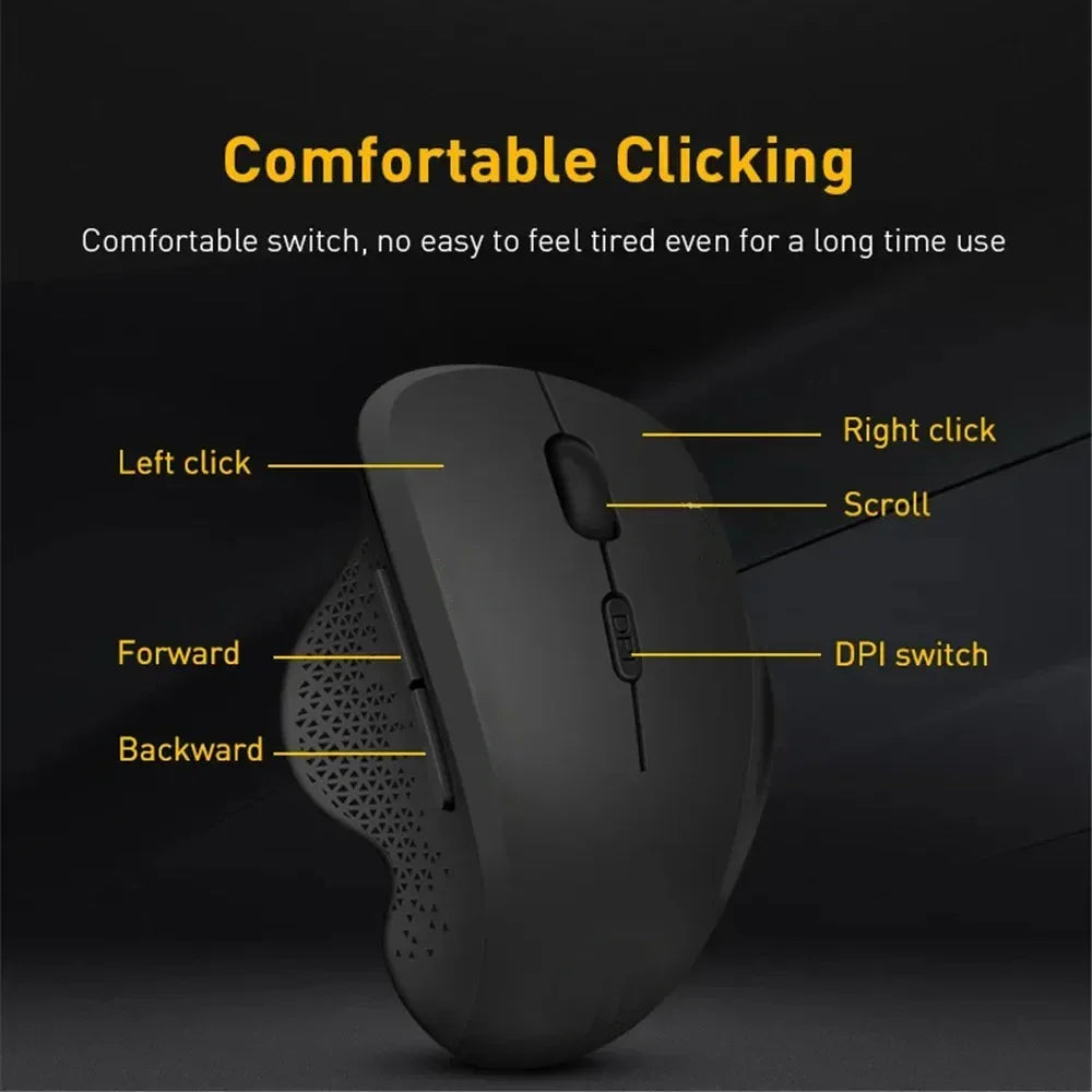 Wireless Mouse Ergonomic Computer Mouse PC Optical Mause with USB Receiver 6 Buttons 2.4Ghz Wireless Mice 1600 DPI For Laptop