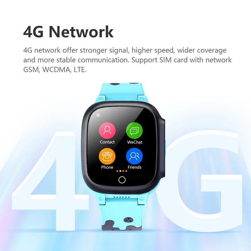 LT25 Kids Smartwatch with Body Temp Sensor, 4G LTE GPS Tracker, Touchscreen Waterproof Phone Watch, SIM Card Enabled