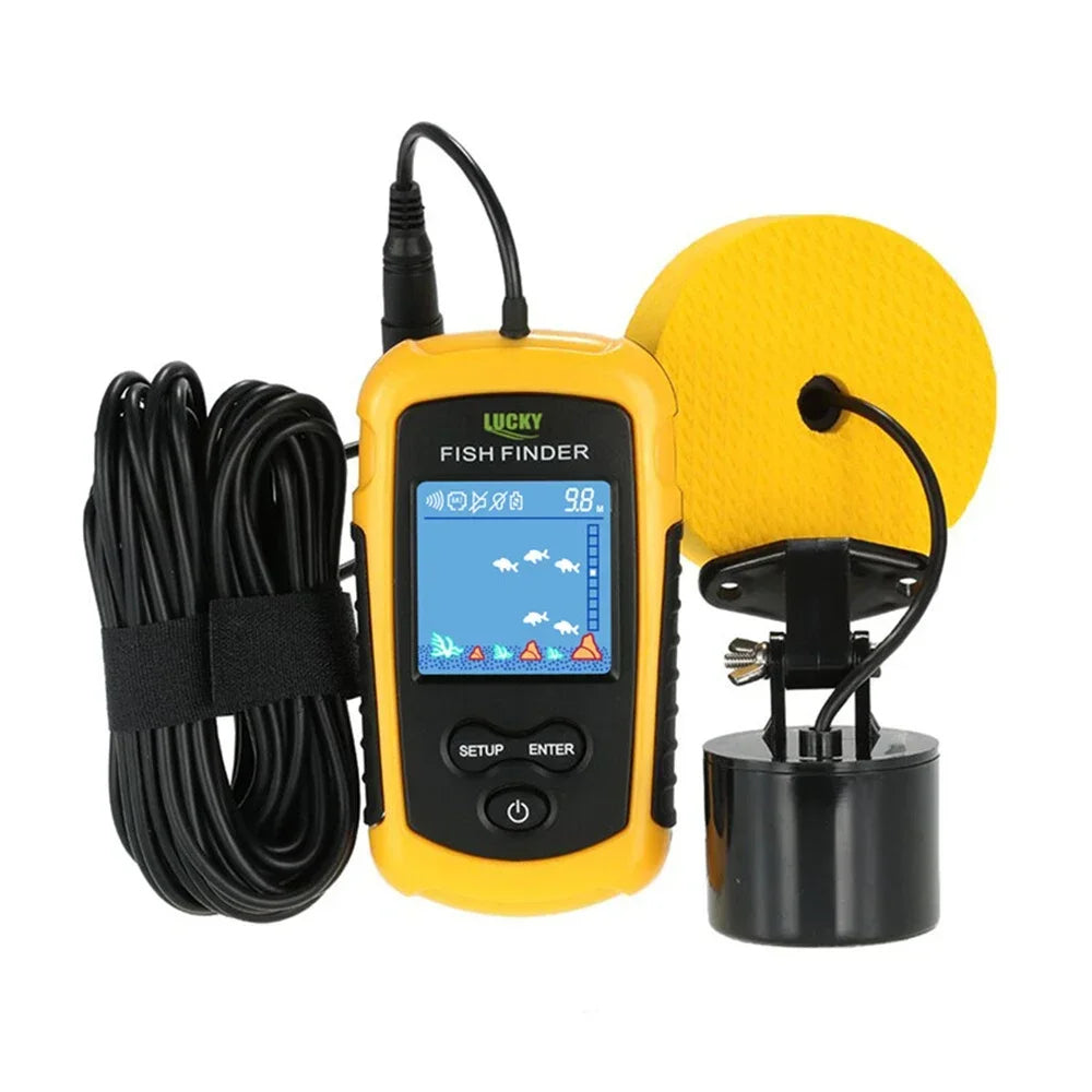 Lucky LCD Color Screen Portable Wired Fish Finder 100M Depth Range Sonar Echo Sounders Fishfinder Fishing Finder