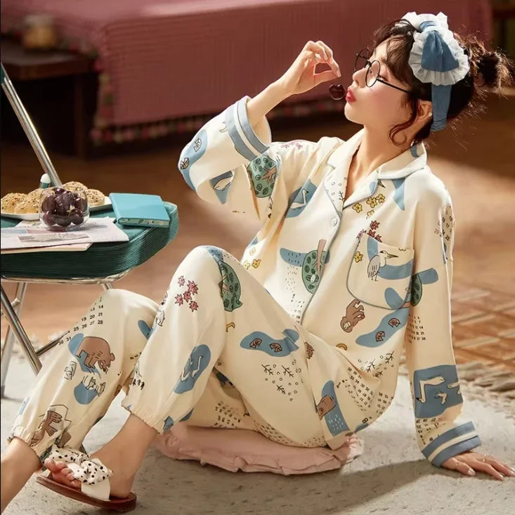 Breastfeeding Pajamas Breast Feeding Nightwear Maternity Nursing Pajama Sets Autumn Maternity Nursing Sleepwear Pregnancy Pyjama