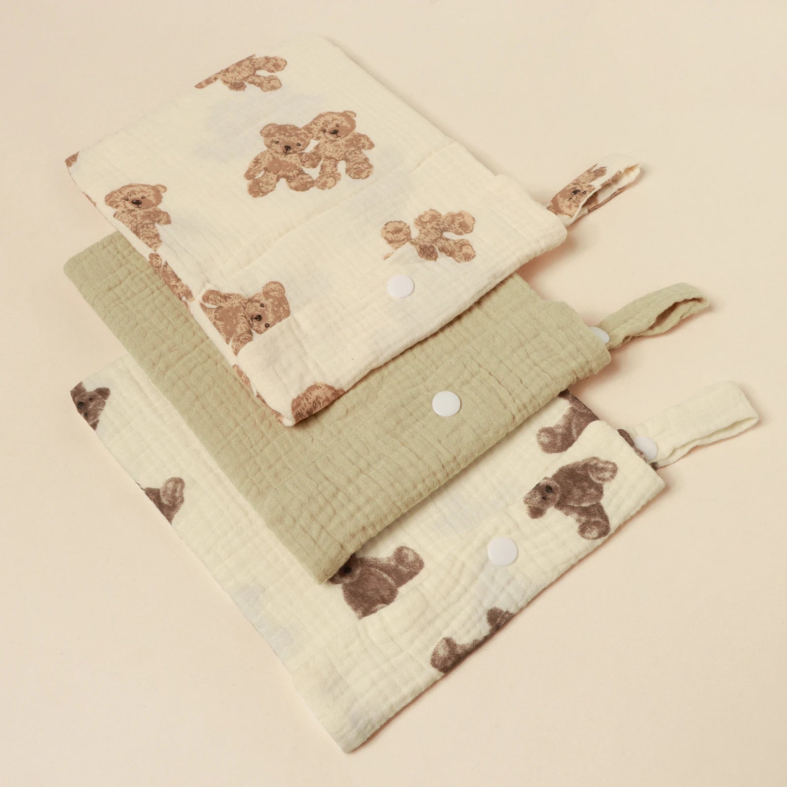 100%Cotton Multi Functional Foldable Single Pocket Baby Outdoor Diaper Storage Bag Baby Bottle Stroller Hanging Bag