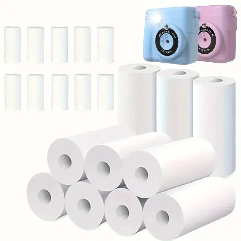 10Rolls 57x25mm White Thermal Paper for Children's Camera Instant Print Kids Camera Printing Paper Replacement Accessories