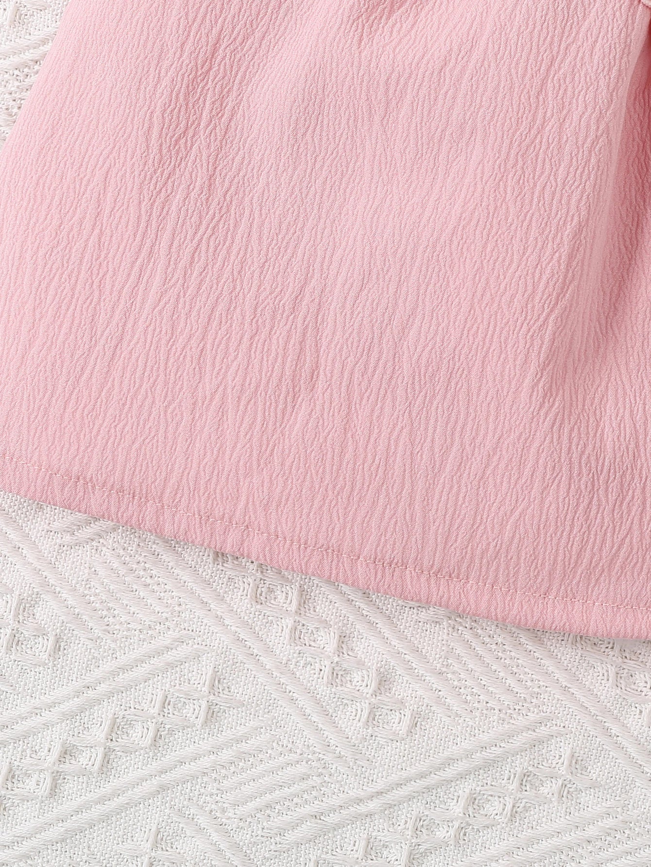 Single room baby girl fashion cute suspender pink lace ruffle collar casual T-shirt summer