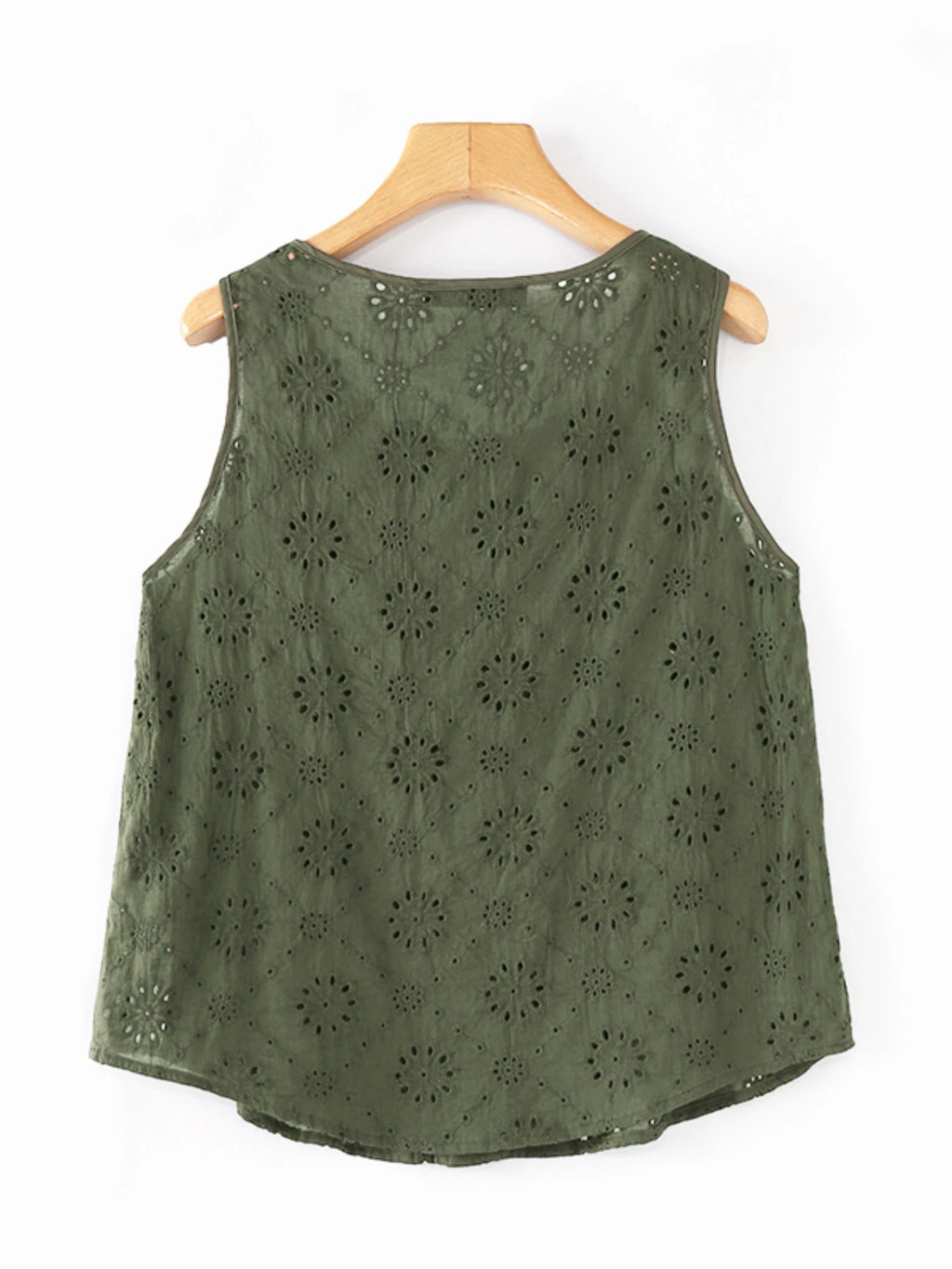 ZANZEA Women Summer Hollow Out Embroidery Tanks 2024 Fashion Vacation Casual Solid Color Tunic Tops Loose Sleeveless Blouses